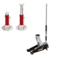 Pack levage cric 3T + chandelles aluminium KS TOOLS
