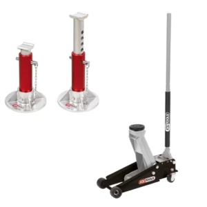 Pack levage cric 3T + chandelles aluminium KS TOOLS