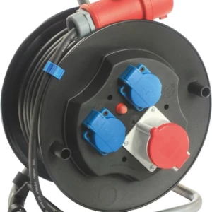 Enrouleur électrique HO7RN-F 20m 5G2.5mm2 400V 3 prises