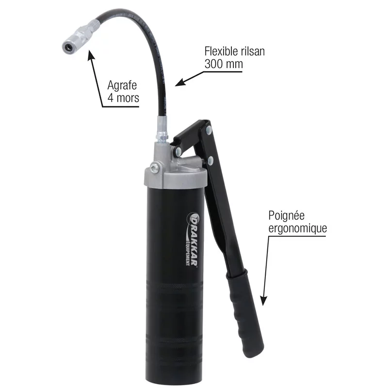 Pompe à graisse manuelle pour cartouche à visser DRAKKAR Pompe à graisse manuelle pour cartouche à visser DRAKKAR