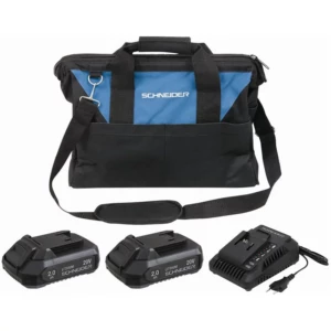 Pack 2 batteries + chargeur + sac de transport SCHNEIDER