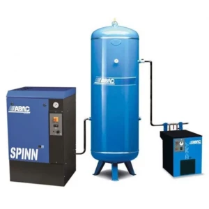 Compresseur d'air rotatif à vis 5,5 CV avec réservoir vertical et sécheur d'air ABAC