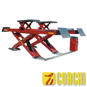 Pont ciseaux électrohydraulique 5 tonnes avec auxiliaire de levage CORGHI. Pont ciseaux électrohydraulique 5 tonnes avec auxiliaire de levage CORGHI.