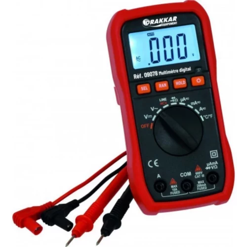 Multimètre digital avec sonde température DRAKKAR