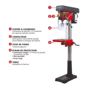 Perceuse sur colonne triphasée 400V DRAKKAR