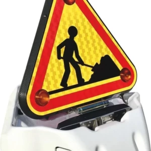 Triangle triflash à LED class 2 double face 500mm polycarbonate avec relevage électrique