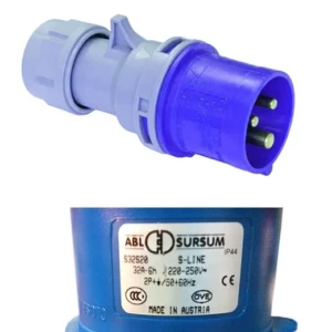 Prise male CEE 2 phases + terre 230V 32A Prise male CEE 2 phases + terre 230V 32A