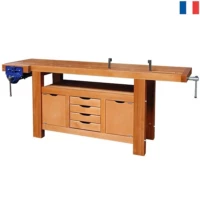 Etabli bois de menuisier professionnel longueur 2 m à caisson + Presses