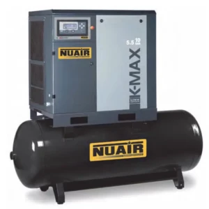 Compresseur d'air à vis silencieux avec sécheur 270 litres 7,5 CV NUAIR