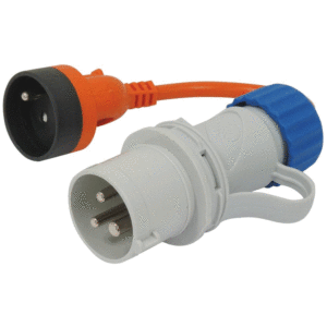 Adaptateur fiche mâle CE17 avec prise femelle 2P+T 230V Adaptateur fiche mâle CE17 avec prise femelle 2P+T 230V