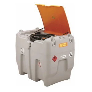 Cuve de ravitaillement gasoil PE 620L avec kit pompe à gasoil 12V 45 l/min et pistolet automatique et capot Cuve de ravitaillement gasoil PE 620L avec kit pompe à gasoil 12V 45 l/min et pistolet automatique et capot