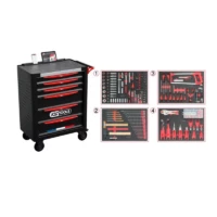 Servante d'atelier 6 tiroirs fabriquée en France, équipée de 265 outils