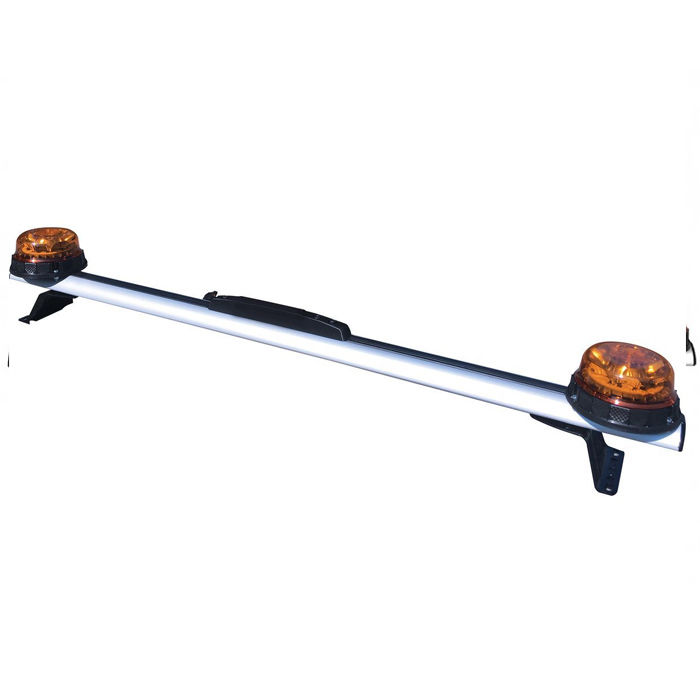 Lot De 2 Gyrophares LED Orange 40 LEDs E9 R65 IP65 - 12V-24V, 3 Modes Flash + Supports, Neuf