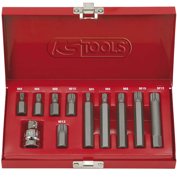 KS TOOLS 911.4301-2 Coffret de douilles et d'embouts KS, 14 TORX perce